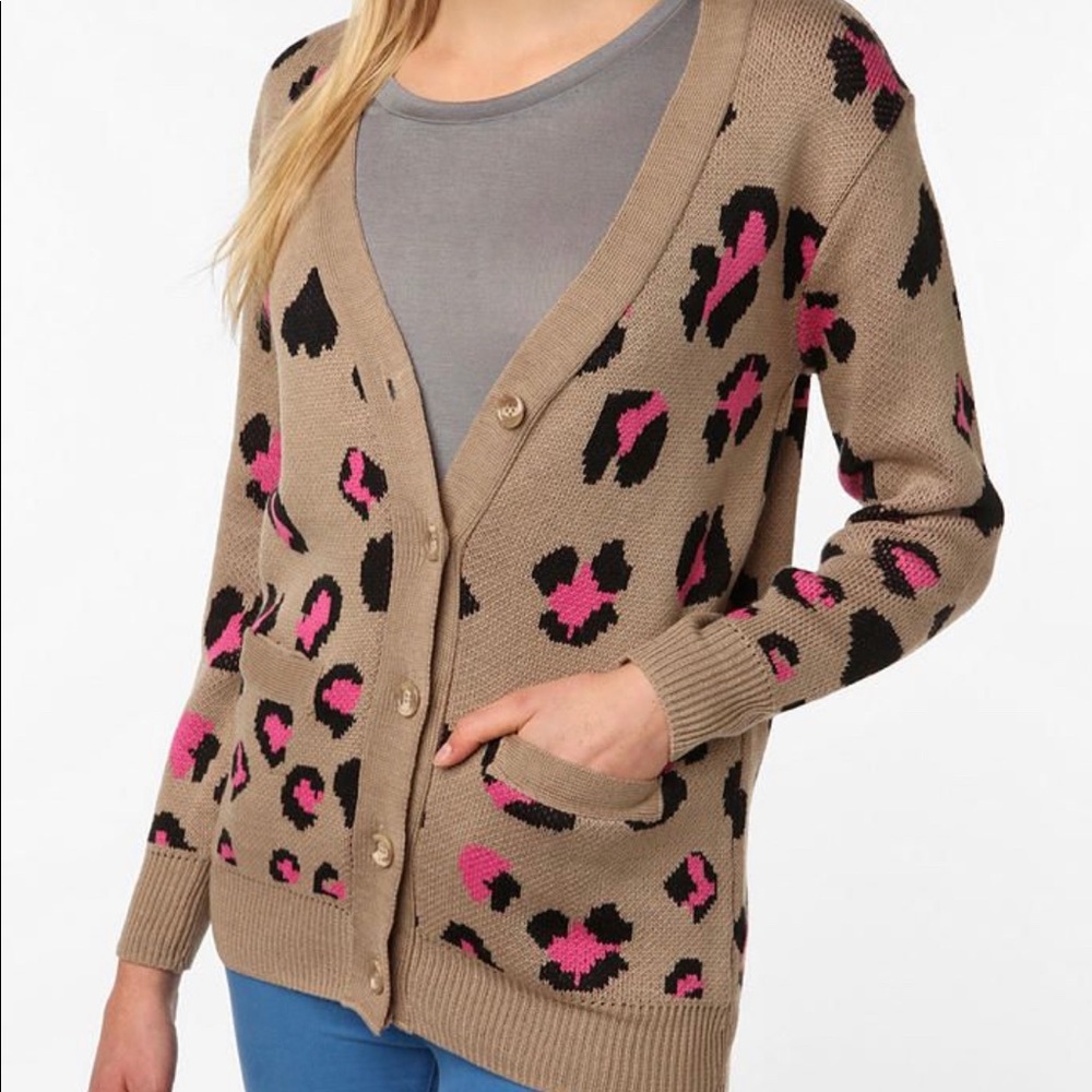 UO Lucca Couture cheetah print cardigan